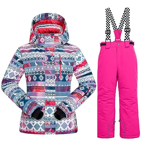 WOWULOVELY girls snowsuit set with hooded jacket and pants