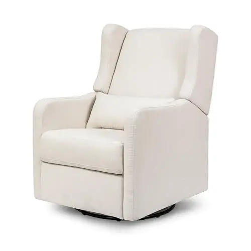 DaVinci Arlo Glider Recliner in cream color with wing back design