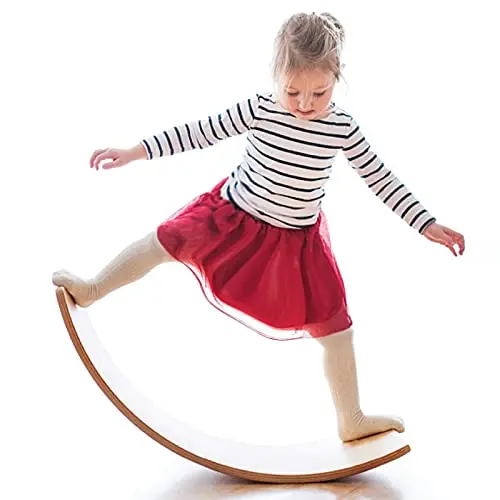 Gentle Monster wooden balance board with natural wood finish
