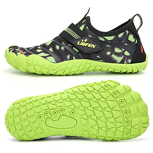 UBFEN kids aqua socks in green with elastic design