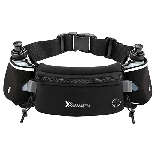 Number-one hydration belt with two included water bottles