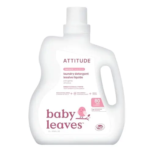 ATTITUDE Baby Laundry Detergent bottle showcasing EWG verification and natural ingredients