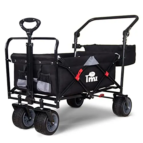 TMZ folding wagon with push handle on sandy beach
