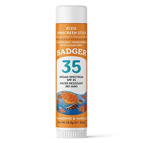 Badger Kids mineral sunscreen stick with organic ingredients