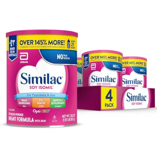 Similac Soy Isomil plant-based infant formula for gas and fussiness
