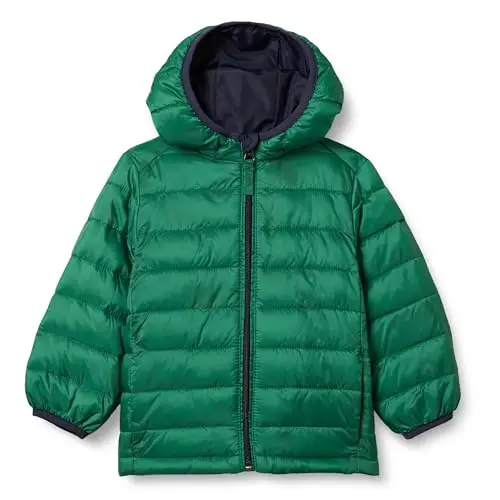 Amazon Essentials boys lightweight water-resistant packable hooded puffer jacket