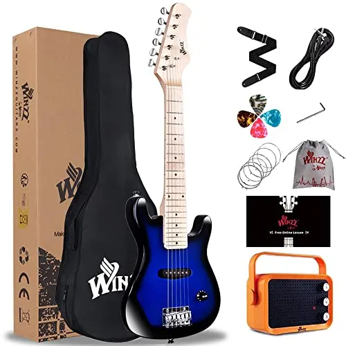 WINZZ EGM100 30 inch electric guitar for kids with amplifier