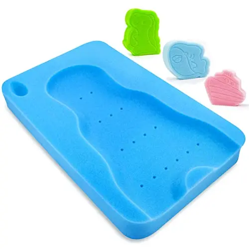 HALLO baby bath sponge in blue with soft cushioning