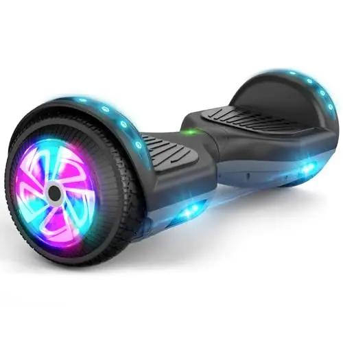 FLYING-ANT hoverboard with colorful LED lights and black-gray design