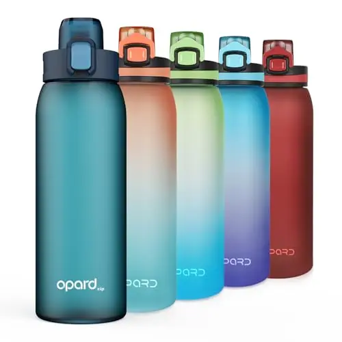 Opard sports water bottle in sky blue color with flip top lid