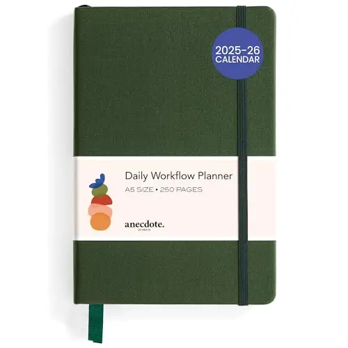 Anecdote A5 planner with evergreen cotton cover