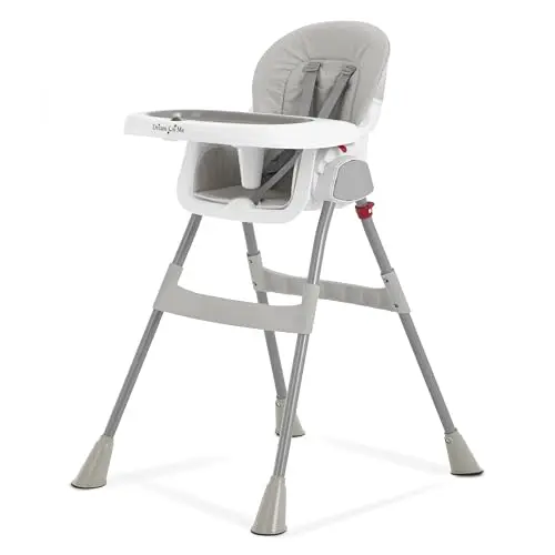 Dream On Me Portable 2-in-1 High Chair in gray folded position
