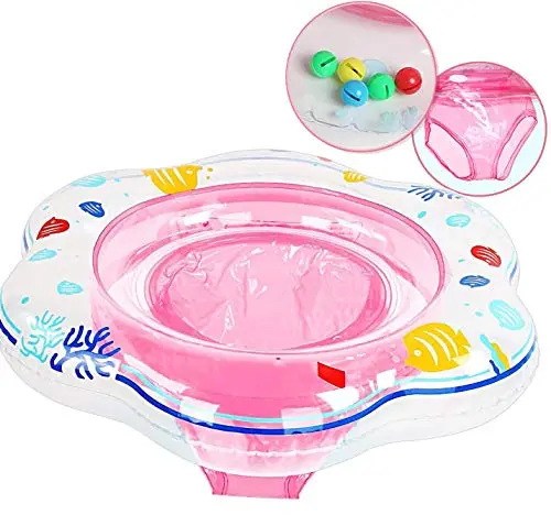 POYLKJGYT transparent baby swimming ring with colorful bells