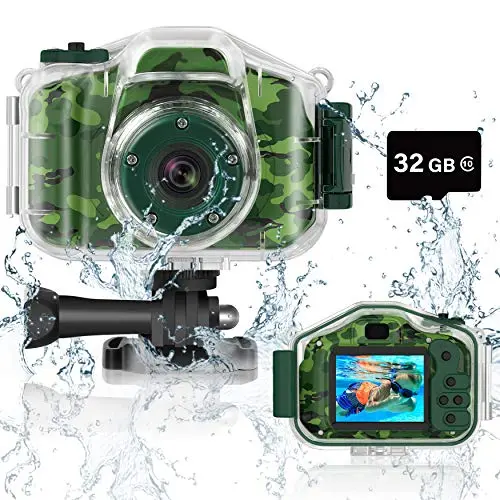 DEKER waterproof kids camera in green color
