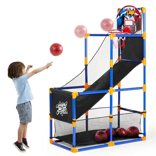 JOYIN arcade basketball game set with multiple balls for kids