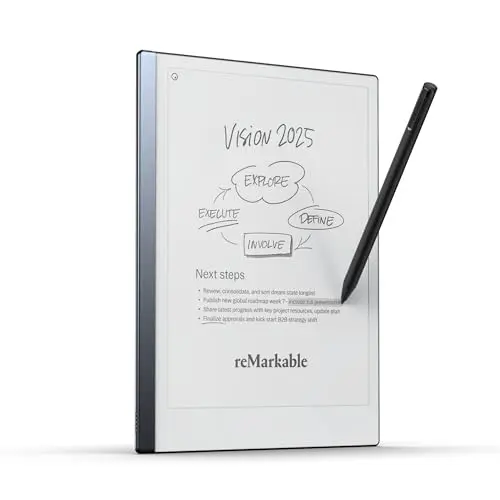reMarkable 2 paper tablet with stylus on a desk