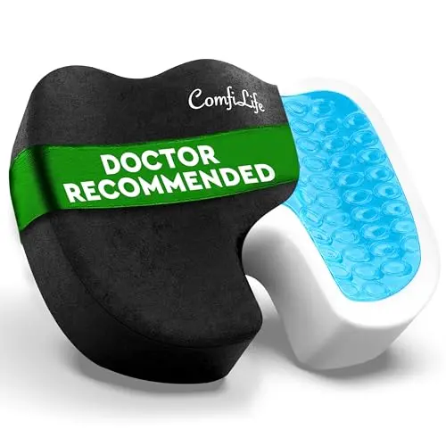 ComfiLife gel-enhanced memory foam seat cushion with cooling technology for back pain