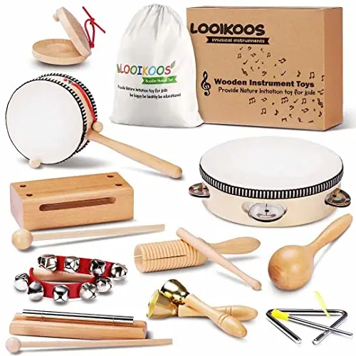 LOOIKOOS Montessori wooden percussion instruments set