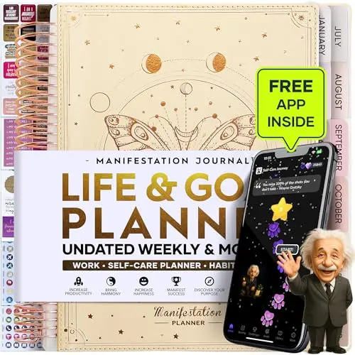 Freedom Mastery manifestation journal with spiral binding in vanilla