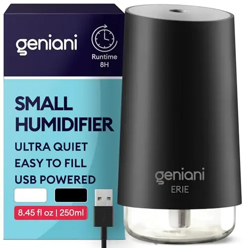 GENIANI portable humidifier in black on office desk