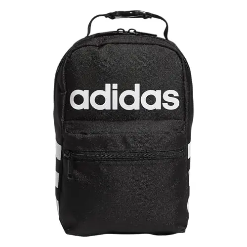 adidas Santiago insulated lunch bag in black and white design