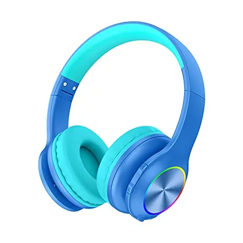 Candy Bila blue kids headphones with LED lights