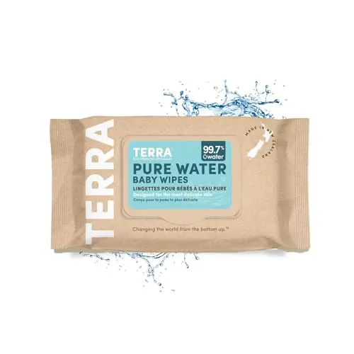 Terra Organics bamboo baby wipes with pure New Zealand water