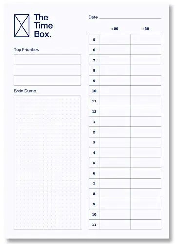 The Time Box daily time management planning pad