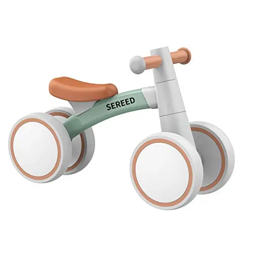 SEREED green balance bike for toddlers with four wheels