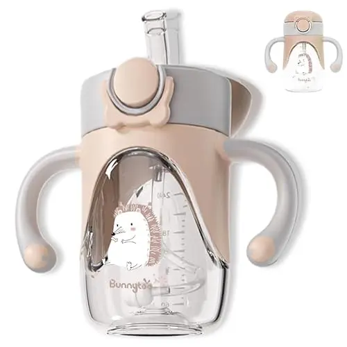 Bunnytoo weighted straw sippy cup with ergonomic handles