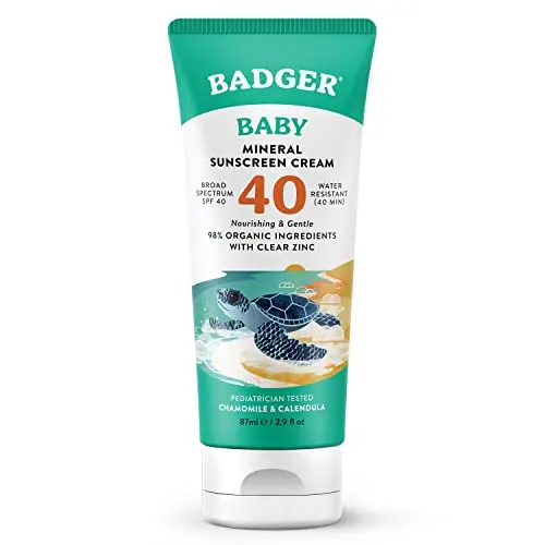 Badger mineral baby sunscreen cream with organic ingredients