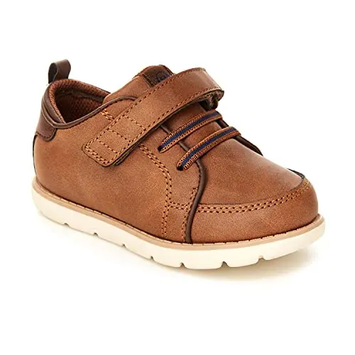 Stride Rite 360 boys Ethan dress shoe in tan with hook and loop closure
