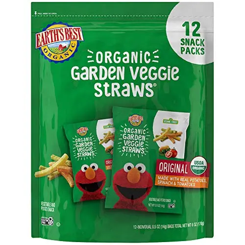 Earth's Best Organic Garden Veggie Straws in individual snack bags