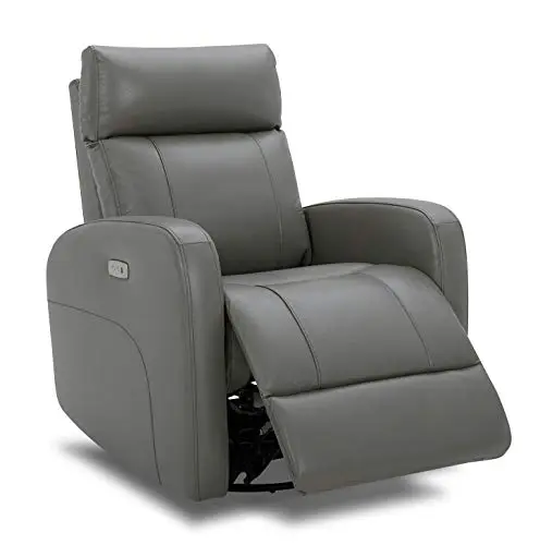 CHITA genuine leather power swivel glider recliner in haze color