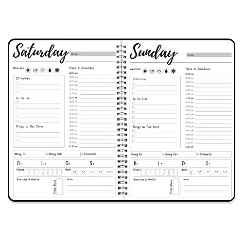 KAICN spiral work planner with black PVC cover