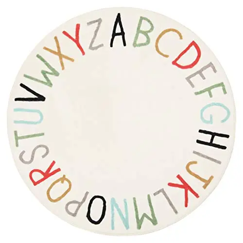 Topotdor rainbow round alphabet play rug for nurseries