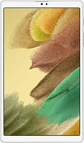Samsung Galaxy Tab A7 Lite compact tablet in silver with sturdy metal frame