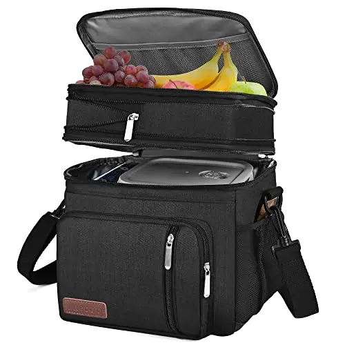 MIYCOO double-deck insulated lunch box in black