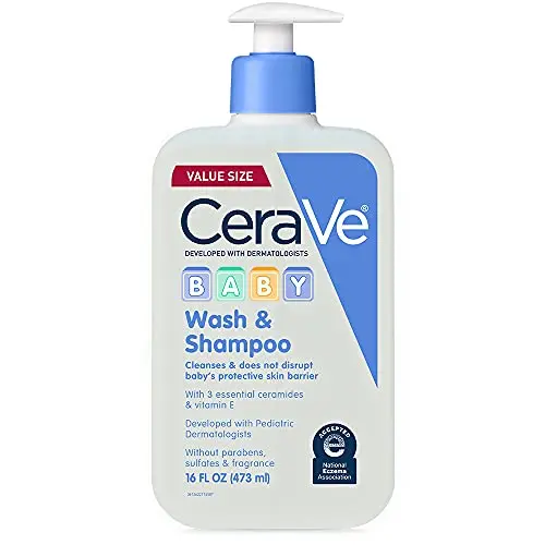 CeraVe Baby Wash and Shampoo bottle for eczema-prone skin