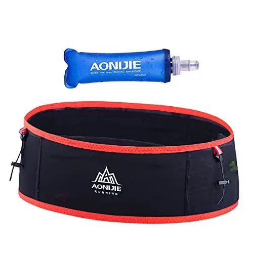AONIJIE running belt with soft TPU water bottle
