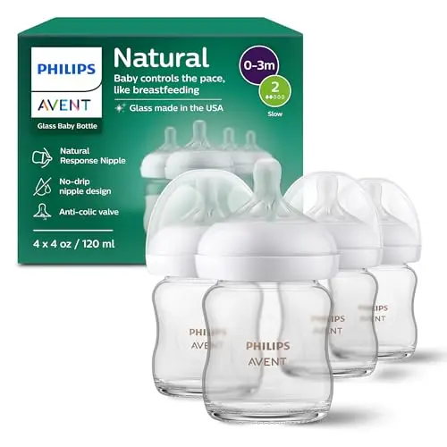 Philips Avent natural glass baby bottle with response nipple