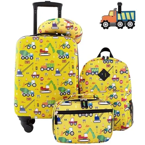 Travelers Club kids luggage set with colorful car design