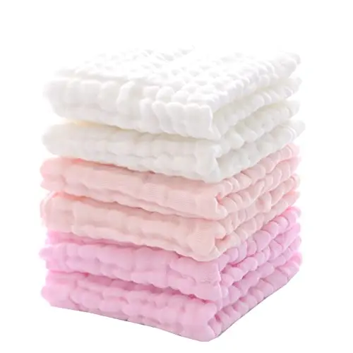 MUKIN 6-pack baby washcloths in pink colors