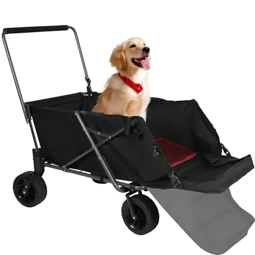 REDCAMP folding dog wagon cart with extendable rear end for large dogs