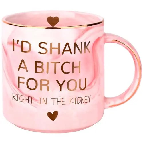 Donse pink marble coffee mug with funny design and gift box