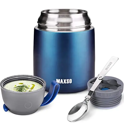 MAXSO soup thermo in dark blue with vacuum insulation