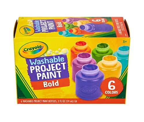 Crayola washable paint set with 6 bold colors in 2-ounce bottles