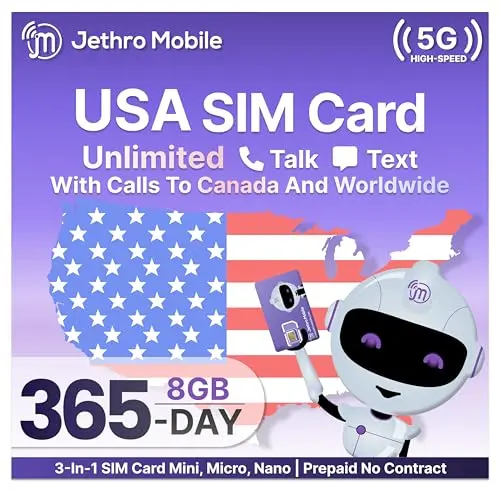 Jethro Mobile SIM card kit for annual cell phone plan