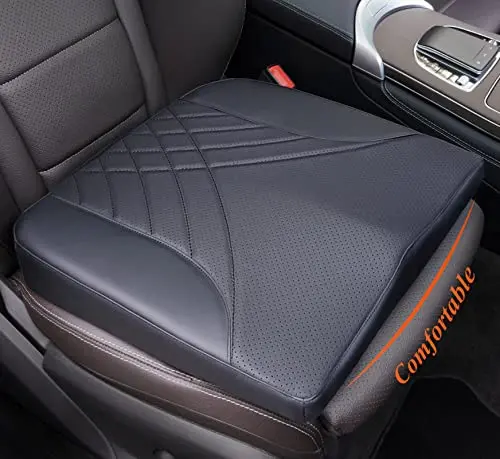 kingphenix black PU leather car seat cushion with W-shape design