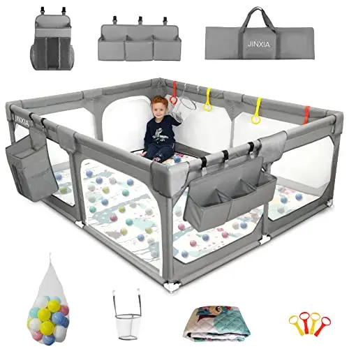 JINXIA large baby playpen with storage bags